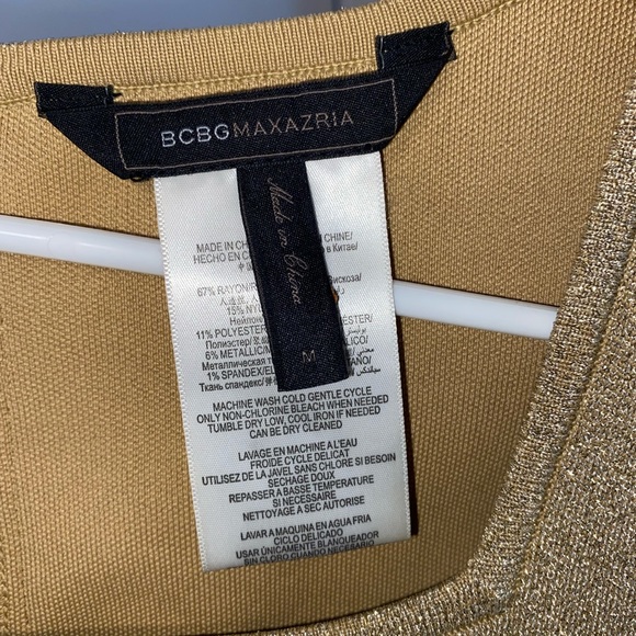 BCBG Gold Dress Size Medium - Picture 2 of 2